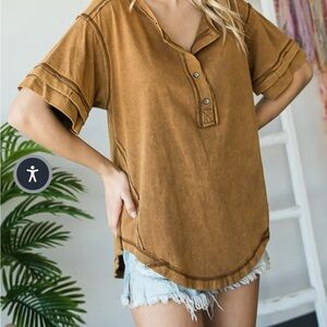 Oli & Hali Tan Button Down Shirt